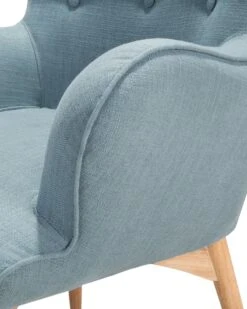 Poltrona Con Poggiapiedi In Tessuto Azzurro VEJLE 20 Poltrona Con Poggiapiedi In Tessuto Azzurro VEJLE -Beliani undef src sa picid 477386 type whitesh image