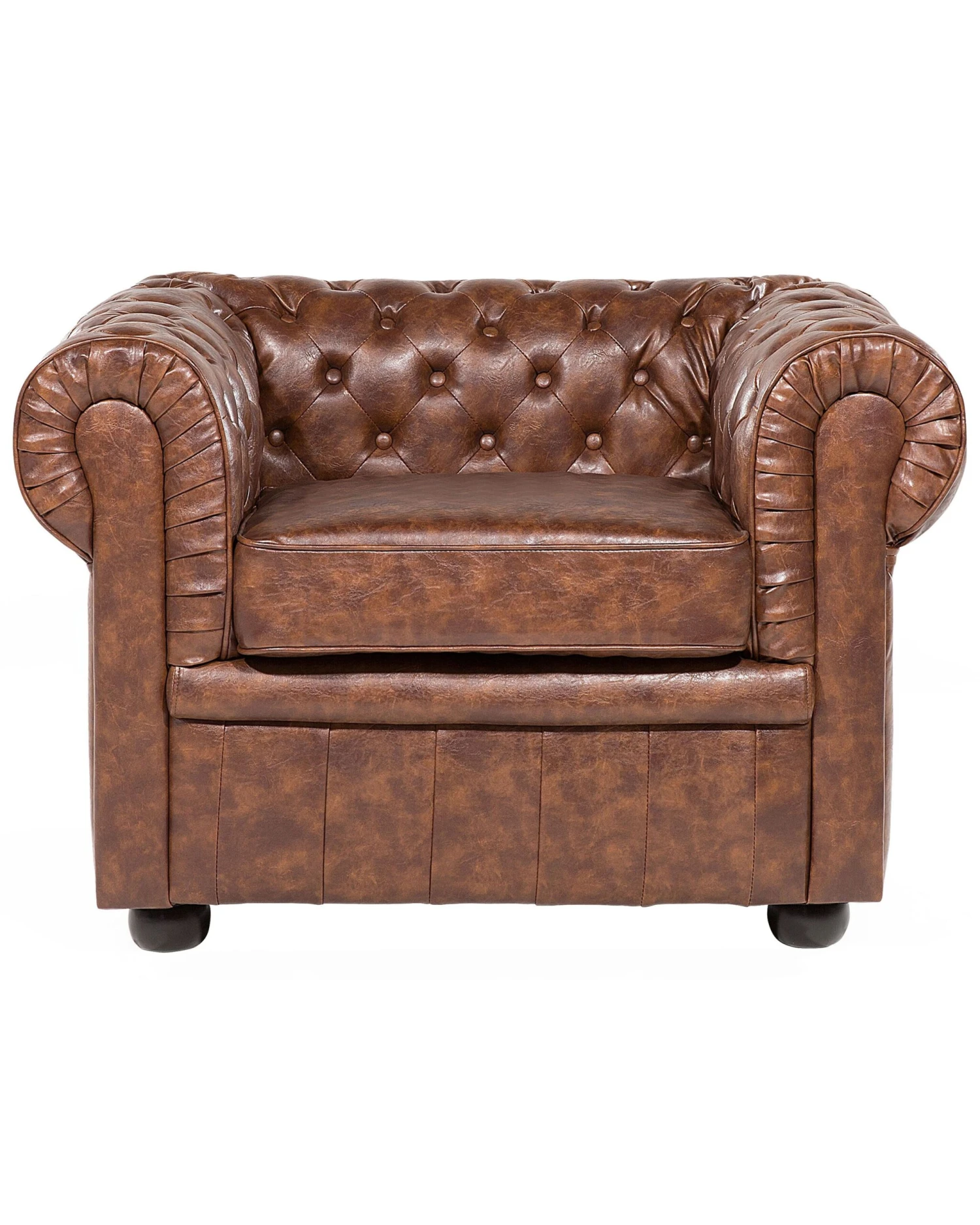 Poltrona Vintage In Pelle Marrone Invecchiato CHESTERFIELD 5 Poltrona Vintage In Pelle Marrone Invecchiato CHESTERFIELD - immagine 3