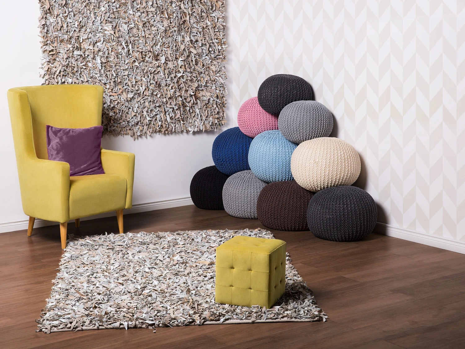 Poltrona In Tessuto Vellutato Giallo ONEIDA 5 Poltrona In Tessuto Vellutato Giallo ONEIDA - immagine 3