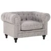 Poltrona Vintage In Tessuto Grigio Chiaro CHESTERFIELD -Beliani undef src sa picid 675637 type whitesh image