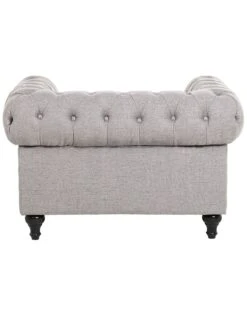 Poltrona Vintage In Tessuto Grigio Chiaro CHESTERFIELD 18 Poltrona Vintage In Tessuto Grigio Chiaro CHESTERFIELD -Beliani undef src sa picid 675640 type whitesh image