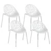 Set Di 4 Sedie Da Pranzo In Metallo E Plastica Bianca MUMFORD 1 Set Di 4 Sedie Da Pranzo In Metallo E Plastica Bianca MUMFORD -Beliani undef src sa picid 679326 type whitesh image