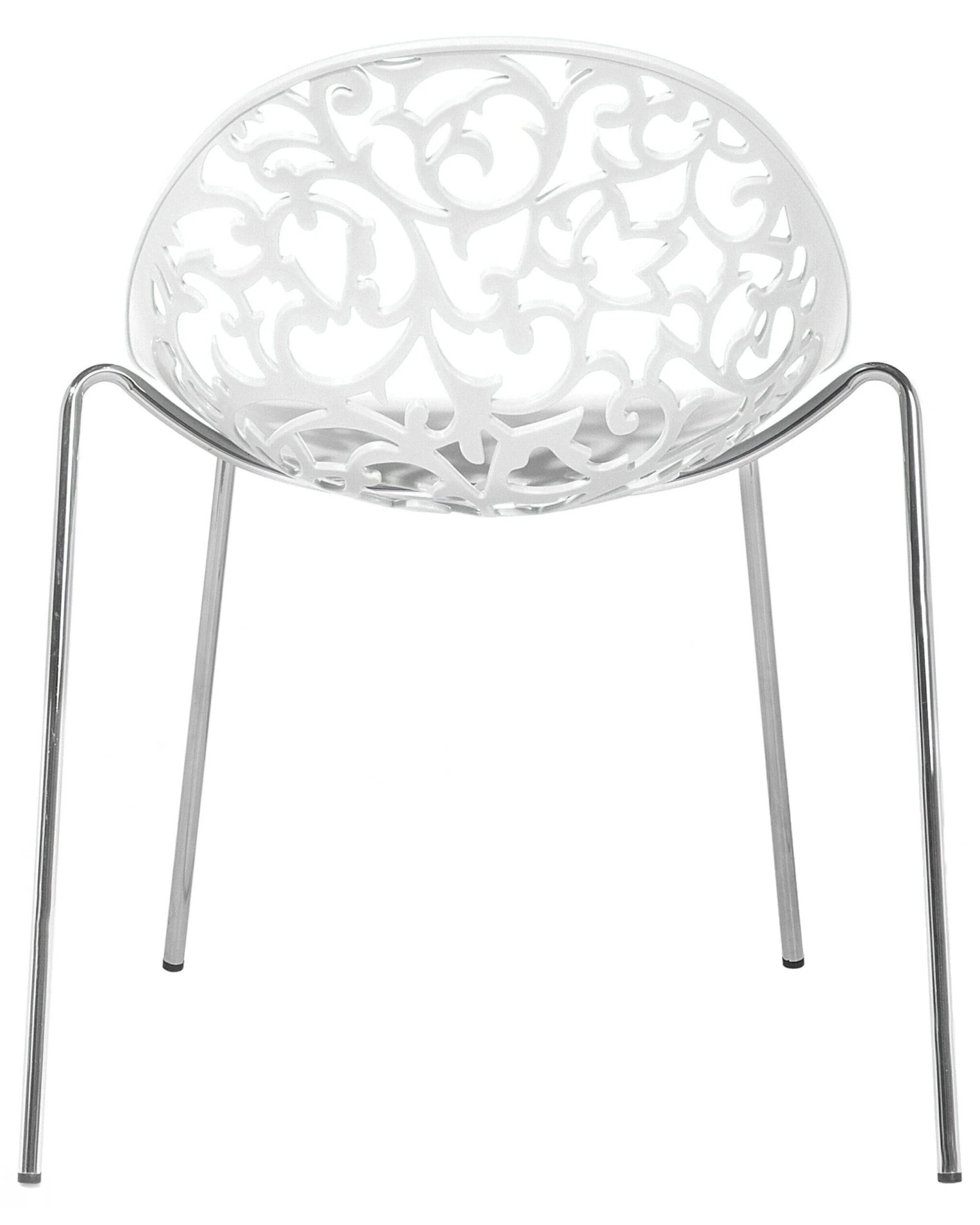 Set Di 4 Sedie Da Pranzo In Metallo E Plastica Bianca MUMFORD 8 Set Di 4 Sedie Da Pranzo In Metallo E Plastica Bianca MUMFORD - immagine 6