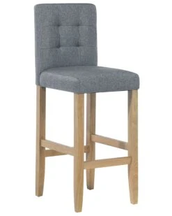 Sgabello Da Bar Tessuto Grigio MADISON