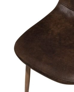 Set Di 2 Sedie Da Pranzo Pelle Sintetica Marrone E Metallo Marrone BRUCE 19 Set Di 2 Sedie Da Pranzo Pelle Sintetica Marrone E Metallo Marrone BRUCE -Beliani undef src sa picid 682207 type whitesh image