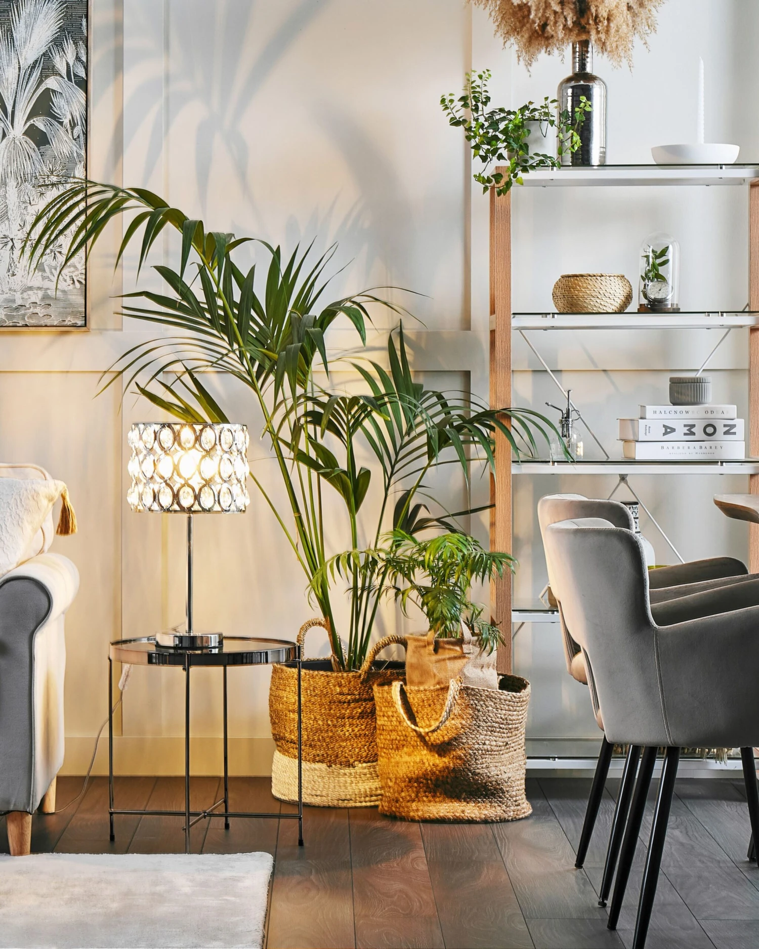 Sedia Da Pranzo Velluto Grigio E Nero SANILAC 8 Sedia Da Pranzo Velluto Grigio E Nero SANILAC - immagine 6