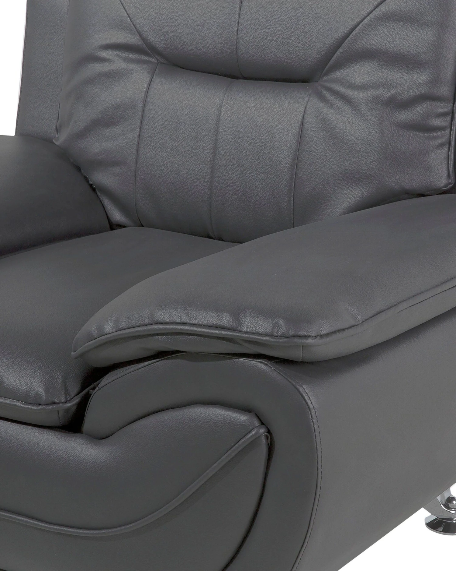 Poltrona In Pelle Sintetica Grigia LEIRA 10 Poltrona In Pelle Sintetica Grigia LEIRA - immagine 8