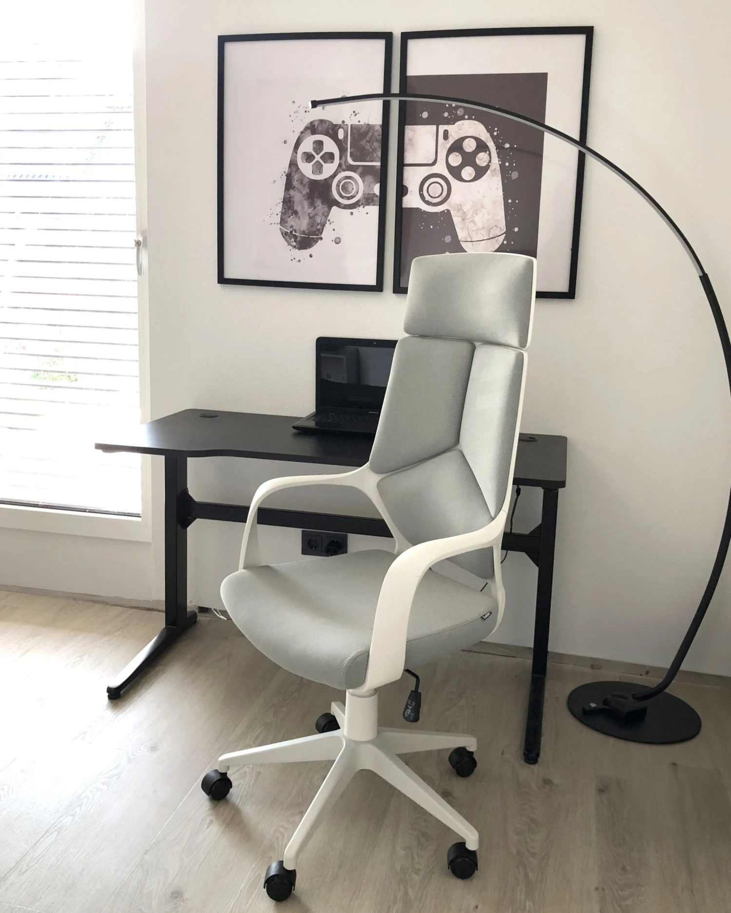 Sedia Da Ufficio Con Altezza Regolabile Bianco Grigio DELIGHT 4 Sedia Da Ufficio Con Altezza Regolabile Bianco Grigio DELIGHT - immagine 2