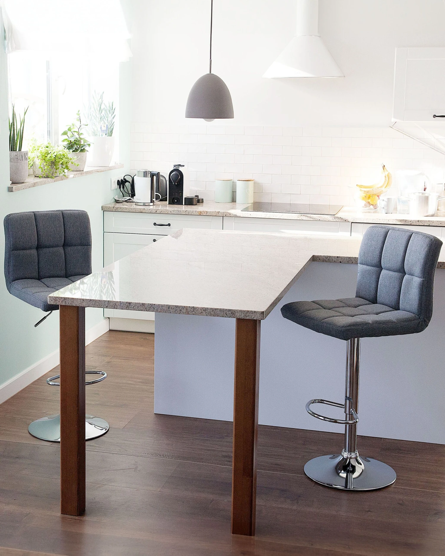 Set Di 2 Sgabelli Da Bar Tessuto Nero MARION 4 Set Di 2 Sgabelli Da Bar Tessuto Nero MARION - immagine 2