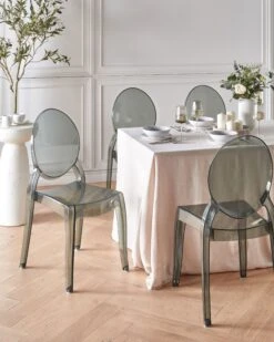 Set Di 4 Sedie Acrilico Nero Trasparente MERTON 10 Set Di 4 Sedie Acrilico Nero Trasparente MERTON -Beliani undef src sa picid 690264 type color image