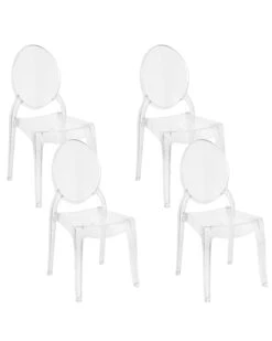 Set Di 4 Sedie Acrilico Trasparente MERTON