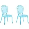 Set Di 2 Sedie Plastica Azzurra Trasparente VERMONT