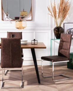 Set Di 2 Sedie Finta Pelle Marrone ROCKFORD -Beliani undef src sa picid 693191 type color image