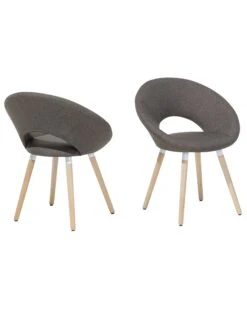 Set Di 2 Sedie Da Pranzo Tessuto Marrone ROSLYN -Beliani undef src sa picid 693285 type whitesh image