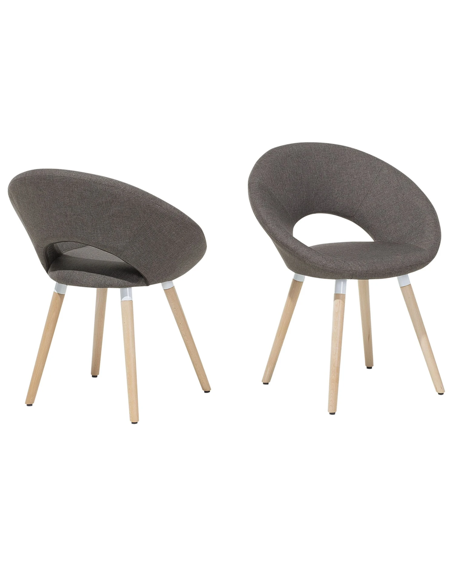 Set Di 2 Sedie Da Pranzo Tessuto Marrone ROSLYN - immagine 3