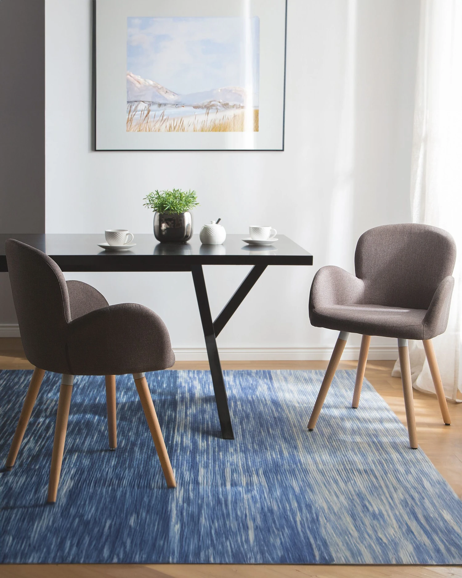 Set Di 2 Sedie Da Pranzo Tessuto Marrone BROOKVILLE - immagine 2