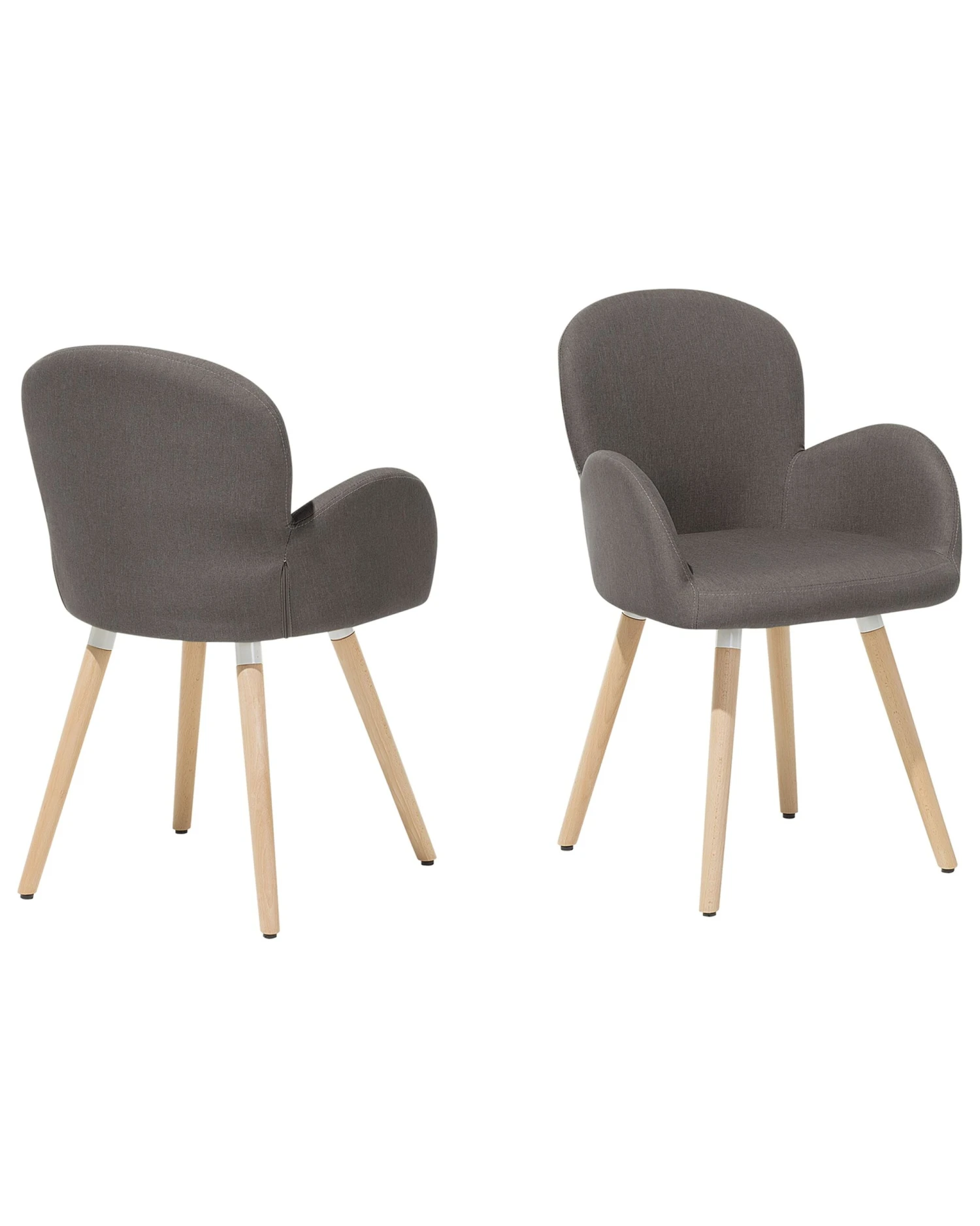 Set Di 2 Sedie Da Pranzo Tessuto Marrone BROOKVILLE - immagine 3