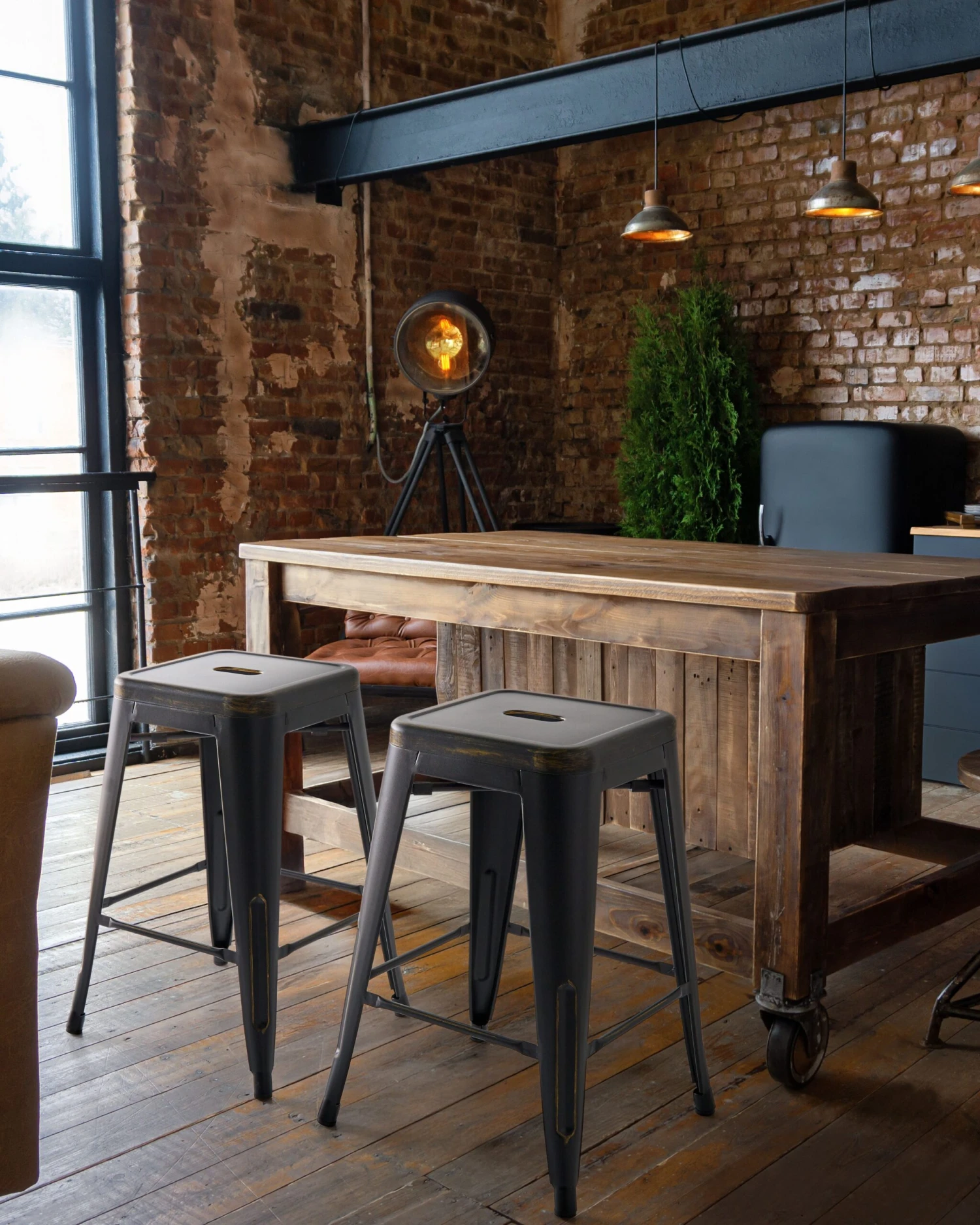 Set Di 2 Sgabelli Da Bar Metallo Nero Dorato CABRILLO 4 Set Di 2 Sgabelli Da Bar Metallo Nero Dorato CABRILLO - immagine 2