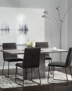 Set Da 2 Sedie Da Pranzo Microfibra Grigio NEVADA -Beliani undef src sa picid 694516 type whitesh image