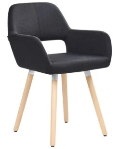 Set Di 2 Sedie Da Pranzo Tessuto Nero CHICAGO 15 Set Di 2 Sedie Da Pranzo Tessuto Nero CHICAGO -Beliani undef src sa picid 696158 type whitesh image