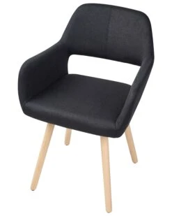 Set Di 2 Sedie Da Pranzo Tessuto Nero CHICAGO 20 Set Di 2 Sedie Da Pranzo Tessuto Nero CHICAGO -Beliani undef src sa picid 696163 type whitesh image