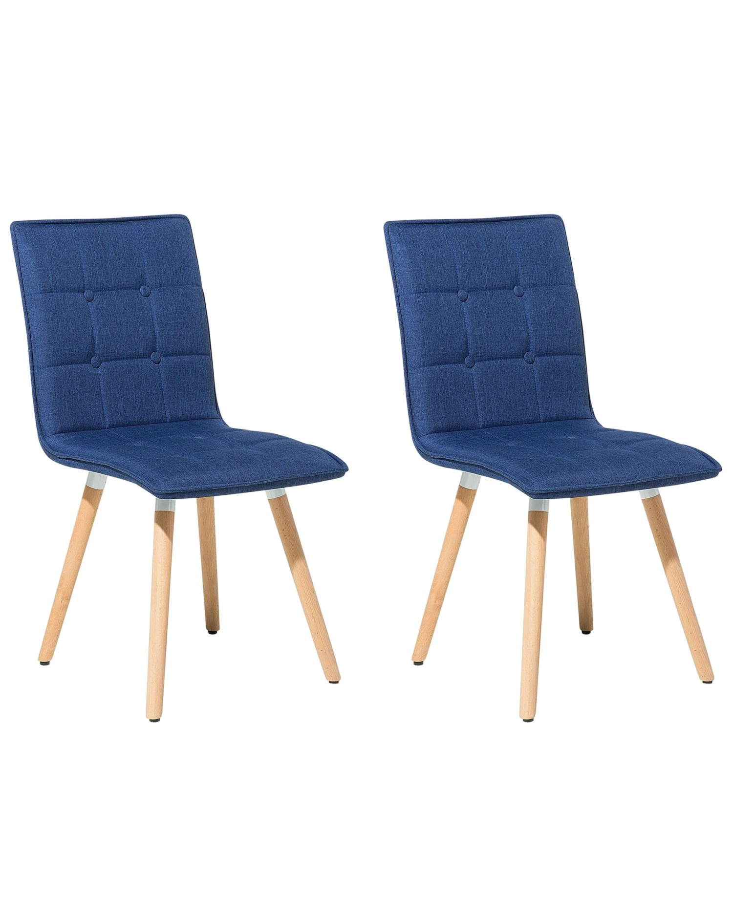 Set Di 2 Sedie Da Pranzo Tessuto Blu Scuro BROOKLYN 3 Set Di 2 Sedie Da Pranzo Tessuto Blu Scuro BROOKLYN