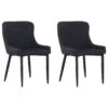Set Di 2 Sedie Da Pranzo Tessuto Nero SOLANO