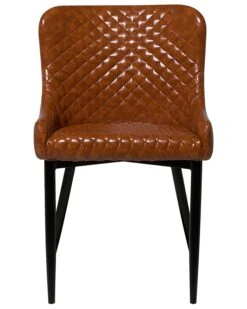 Set Di 2 Sedie Da Pranzo Pelle Sintetica Marrone Dorato E Nero SOLANO 14 Set Di 2 Sedie Da Pranzo Pelle Sintetica Marrone Dorato E Nero SOLANO -Beliani undef src sa picid 703313 type whitesh image