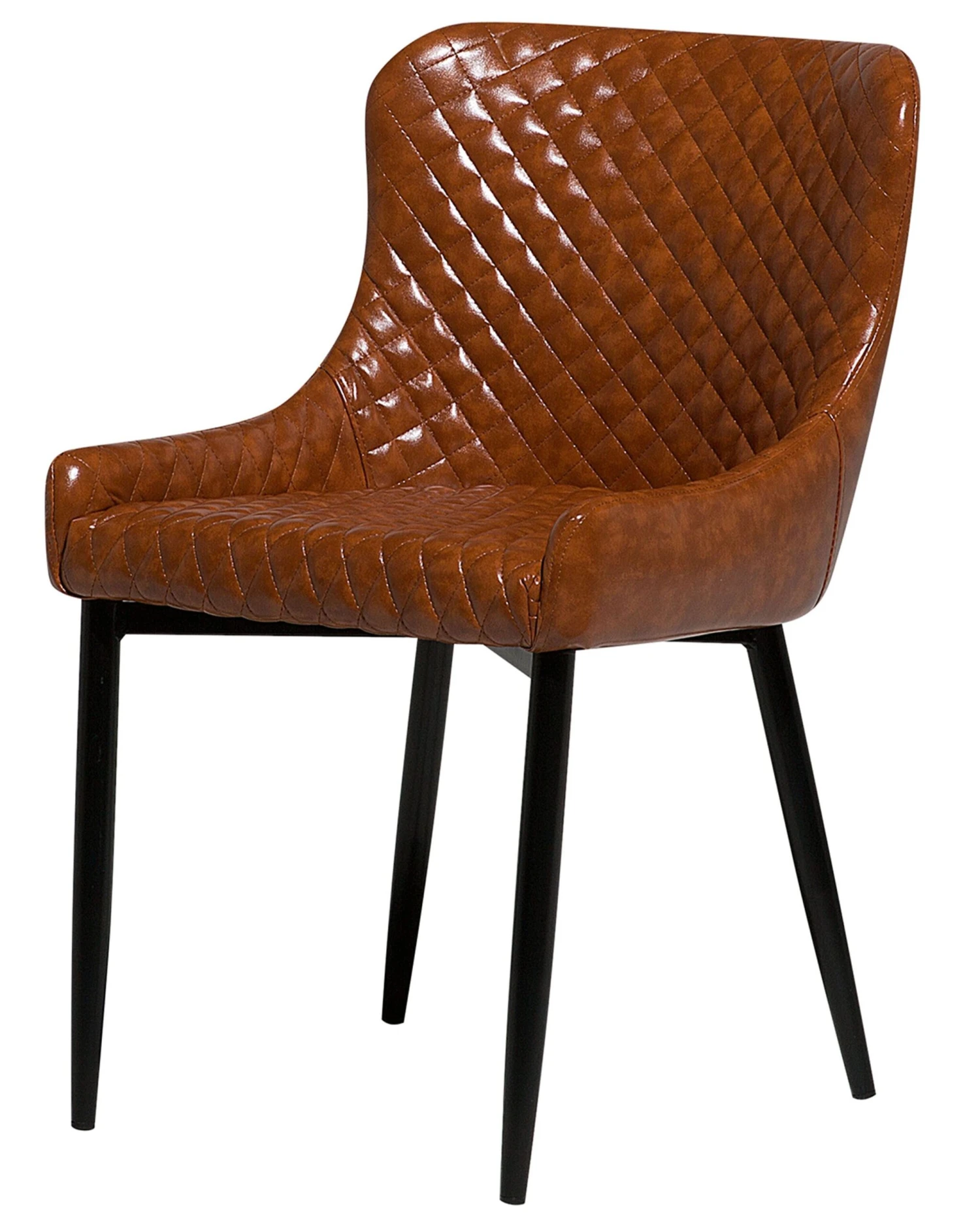 Set Di 2 Sedie Da Pranzo Pelle Sintetica Marrone Dorato E Nero SOLANO 6 Set Di 2 Sedie Da Pranzo Pelle Sintetica Marrone Dorato E Nero SOLANO - immagine 4