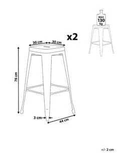 Set Di 2 Sgabelli Da Bar Metallo Dorato CABRILLO 15 Set Di 2 Sgabelli Da Bar Metallo Dorato CABRILLO -Beliani undef src sa picid 705329 type whitesh image