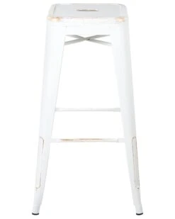 Set Di 2 Sgabelli Metallo Bianco Dorato CABRILLO 12 Set Di 2 Sgabelli Metallo Bianco Dorato CABRILLO -Beliani undef src sa picid 705333 type whitesh image