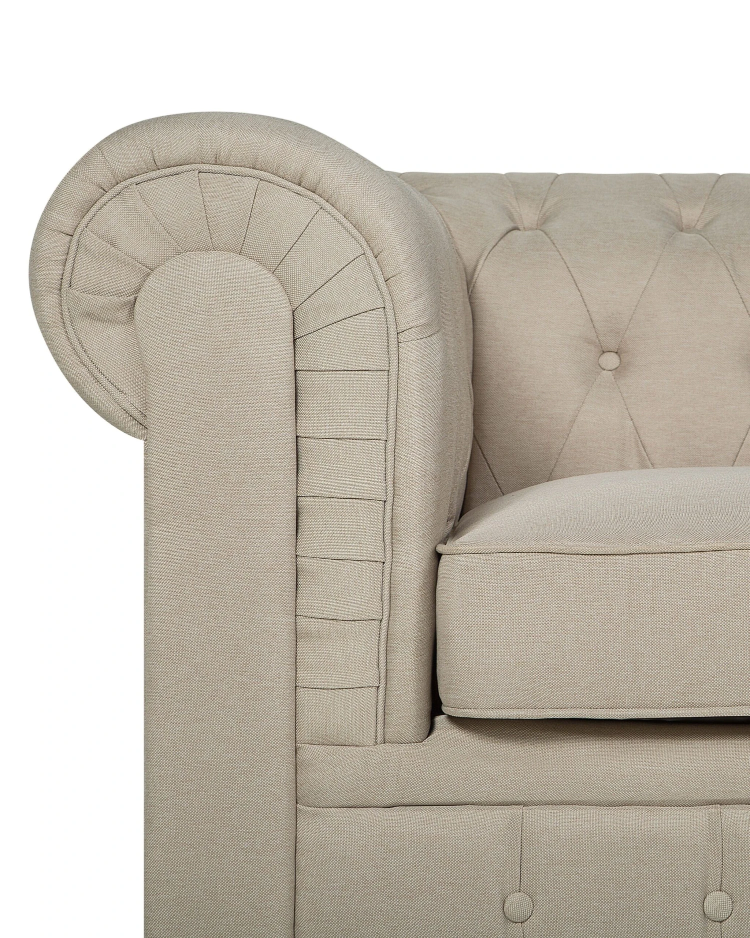 Poltrona Vintage In Tessuto Beige CHESTERFIELD Grande 9 Poltrona Vintage In Tessuto Beige CHESTERFIELD Grande - immagine 7