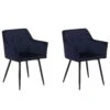 Set Di 2 Sedie Da Pranzo Velluto Blu Scuro JASMIN 2 Set Di 2 Sedie Da Pranzo Velluto Blu Scuro JASMIN -Beliani undef src sa picid 710914 type whitesh image