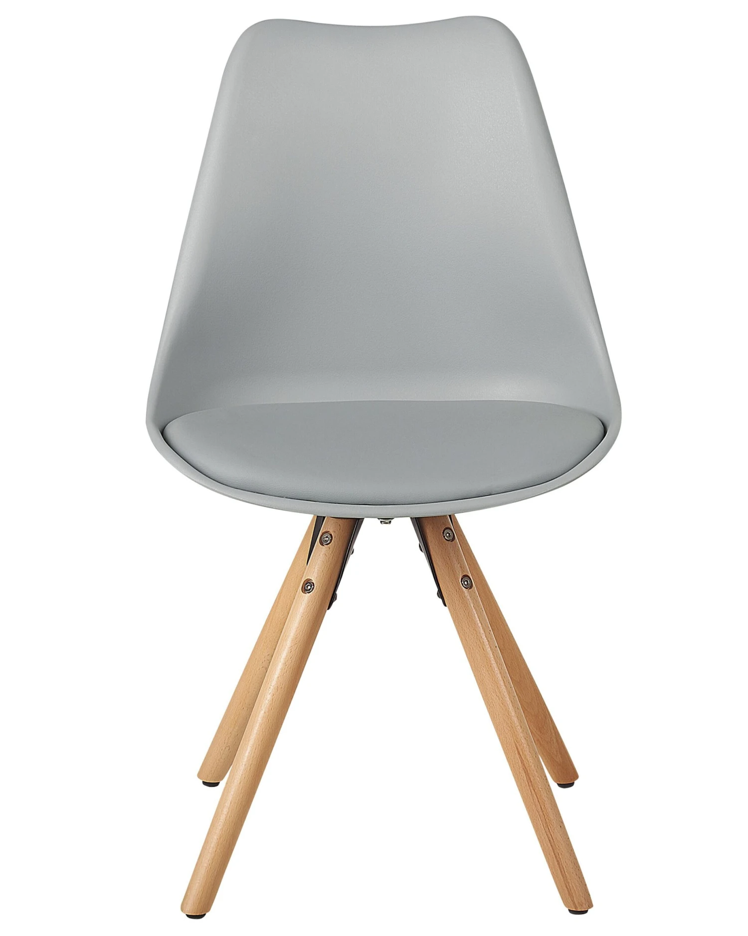 Set Di 2 Sedie In Plastica Grigia E Legno Chiaro DAKOTA 6 Set Di 2 Sedie In Plastica Grigia E Legno Chiaro DAKOTA - immagine 4