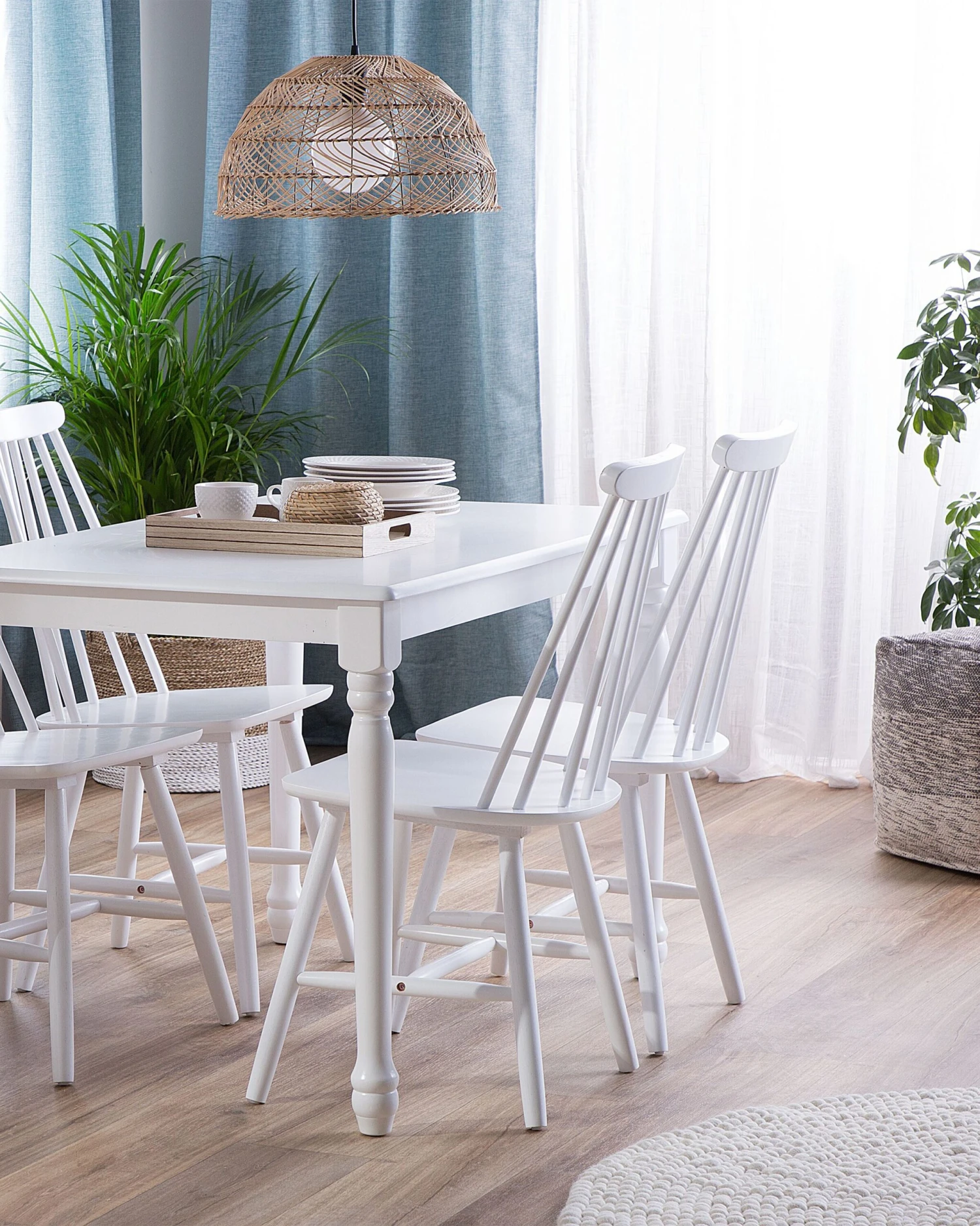 Set Di 2 Sedie Legno Bianco BURBANK 4 Set Di 2 Sedie Legno Bianco BURBANK - immagine 2