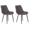 Set Di 2 Sedie Da Pranzo Pelle Sintetica Marrone Scuro MELROSE