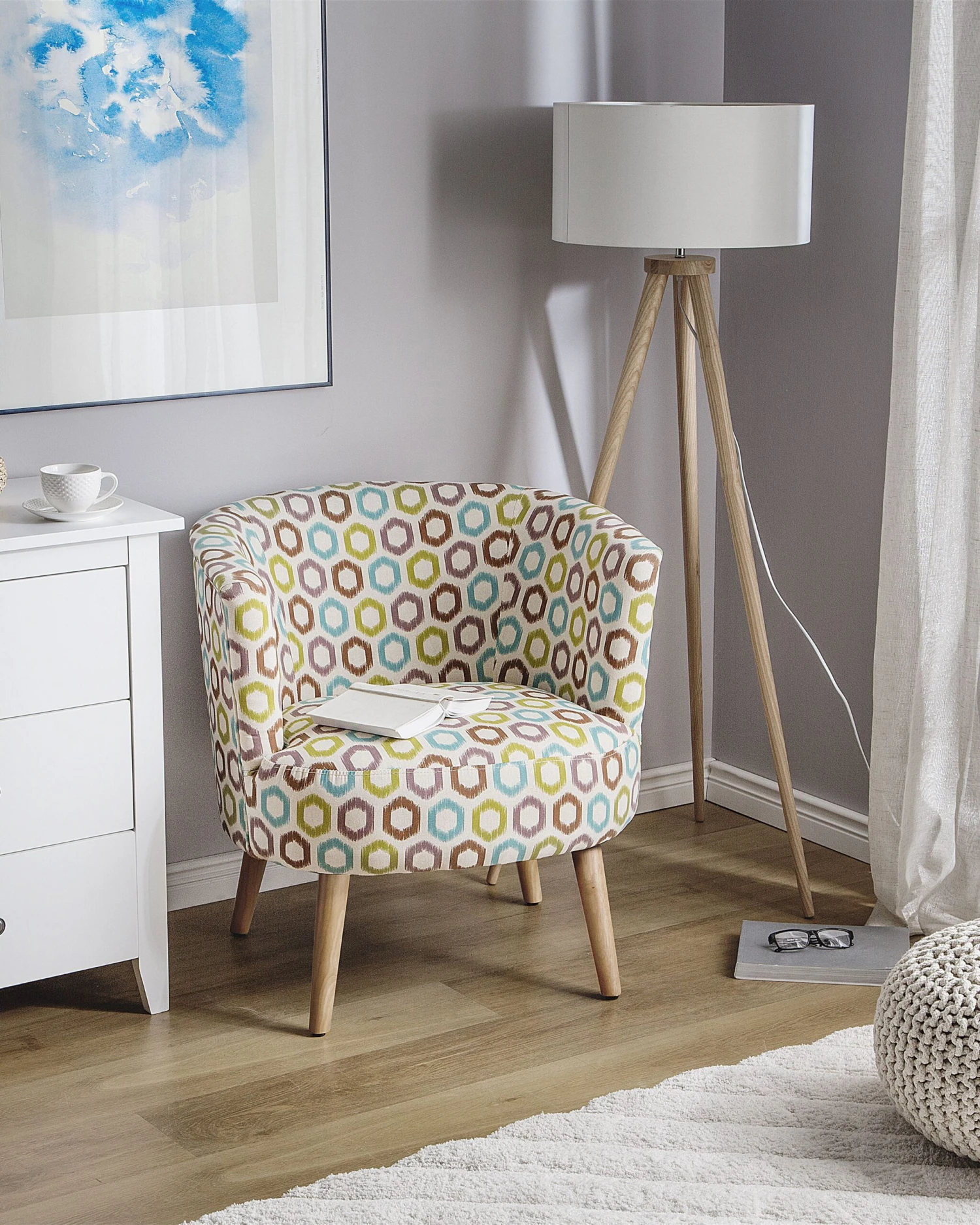 Poltrona Tessuto Multicolore ODENZEN 4 Poltrona Tessuto Multicolore ODENZEN - immagine 2