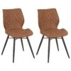 Set Di 2 Sedie Da Pranzo Tessuto Marrone Dorato LISLE -Beliani undef src sa picid 724154 type whitesh image