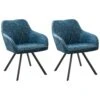 Set Di 2 Sedie Tessuto Blu Marino E Nero MONEE