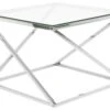 Tavolino Vetro Argento 60 X 60 Cm BEVERLY 2 Tavolino Vetro Argento 60 X 60 Cm BEVERLY -Beliani undef src sa picid 733158 type whitesh image