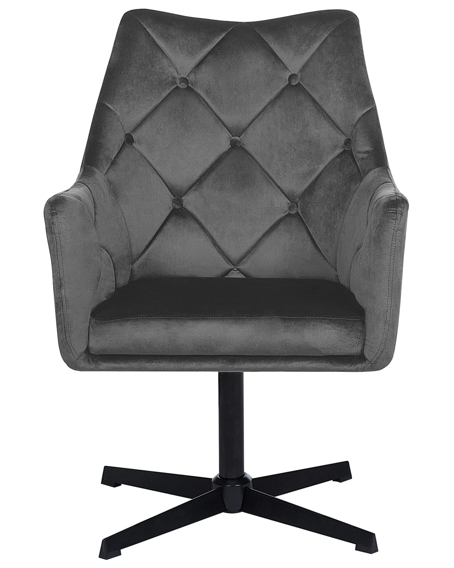 Poltrona In Tessuto Velluto Grigio Scuro VAKSALA 6 Poltrona In Tessuto Velluto Grigio Scuro VAKSALA - immagine 4