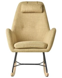 Sedia A Dondolo Tessuto Giallo ARRIE 13 Sedia A Dondolo Tessuto Giallo ARRIE -Beliani undef src sa picid 745343 type whitesh image