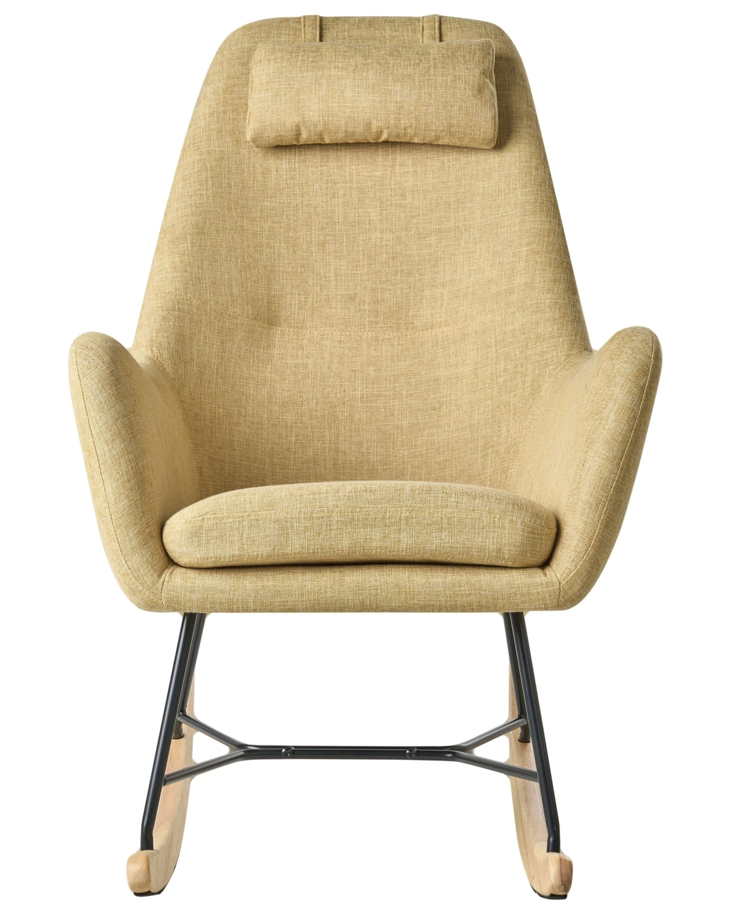 Sedia A Dondolo Tessuto Giallo ARRIE 5 Sedia A Dondolo Tessuto Giallo ARRIE - immagine 3