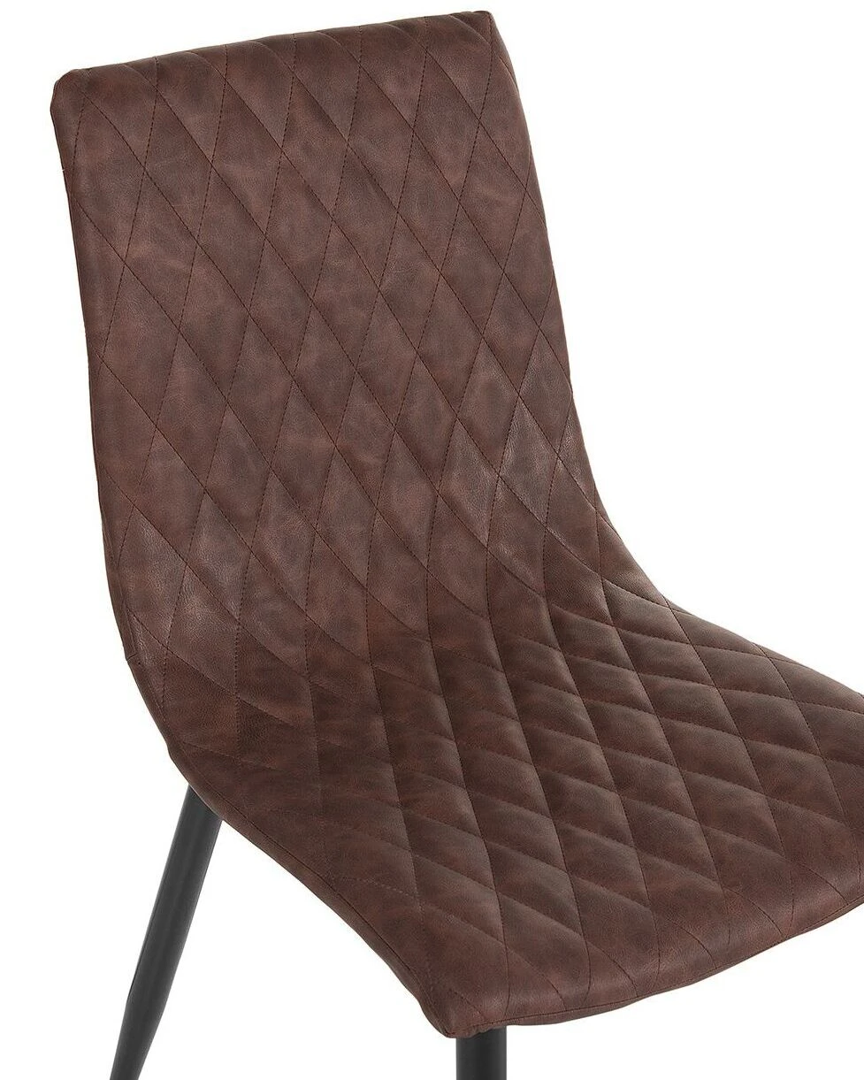 Set Di 2 Sedie Da Pranzo Pelle Sintetica Marrone MONTANA - immagine 8