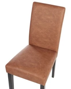 Set Di 2 Sedie Pelle Sintetica Marrone Dorato E Legno Scuro BROADWAY 16 Set Di 2 Sedie Pelle Sintetica Marrone Dorato E Legno Scuro BROADWAY -Beliani undef src sa picid 756127 type whitesh image