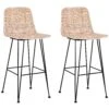 Set Di 2 Sedie Da Bar Rattan Naturale CASSITA 1 Set Di 2 Sedie Da Bar Rattan Naturale CASSITA -Beliani undef src sa picid 760419 type whitesh image