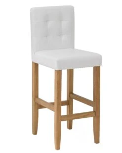 Sgabello Da Bar Sedia Ecopelle Bianco MADISON