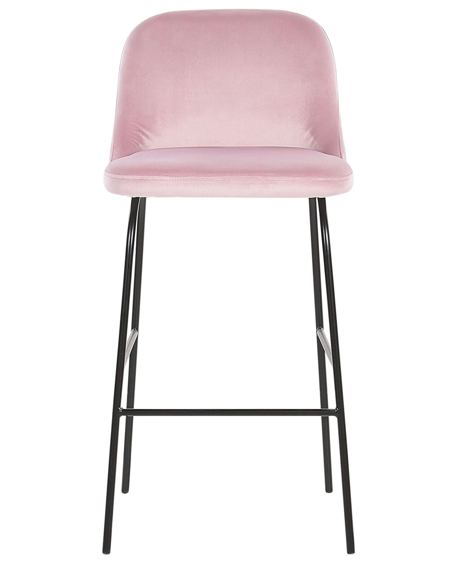 Set Di 2 Sgabelli Da Bar Velluto Rosa E Nero NEKOMA 7 Set Di 2 Sgabelli Da Bar Velluto Rosa E Nero NEKOMA - immagine 5