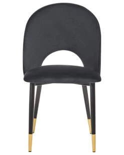 Set Di Due Sedie Da Pranzo Velluto Nero MAGALIA 19 Set Di Due Sedie Da Pranzo Velluto Nero MAGALIA -Beliani undef src sa picid 767852 type whitesh image