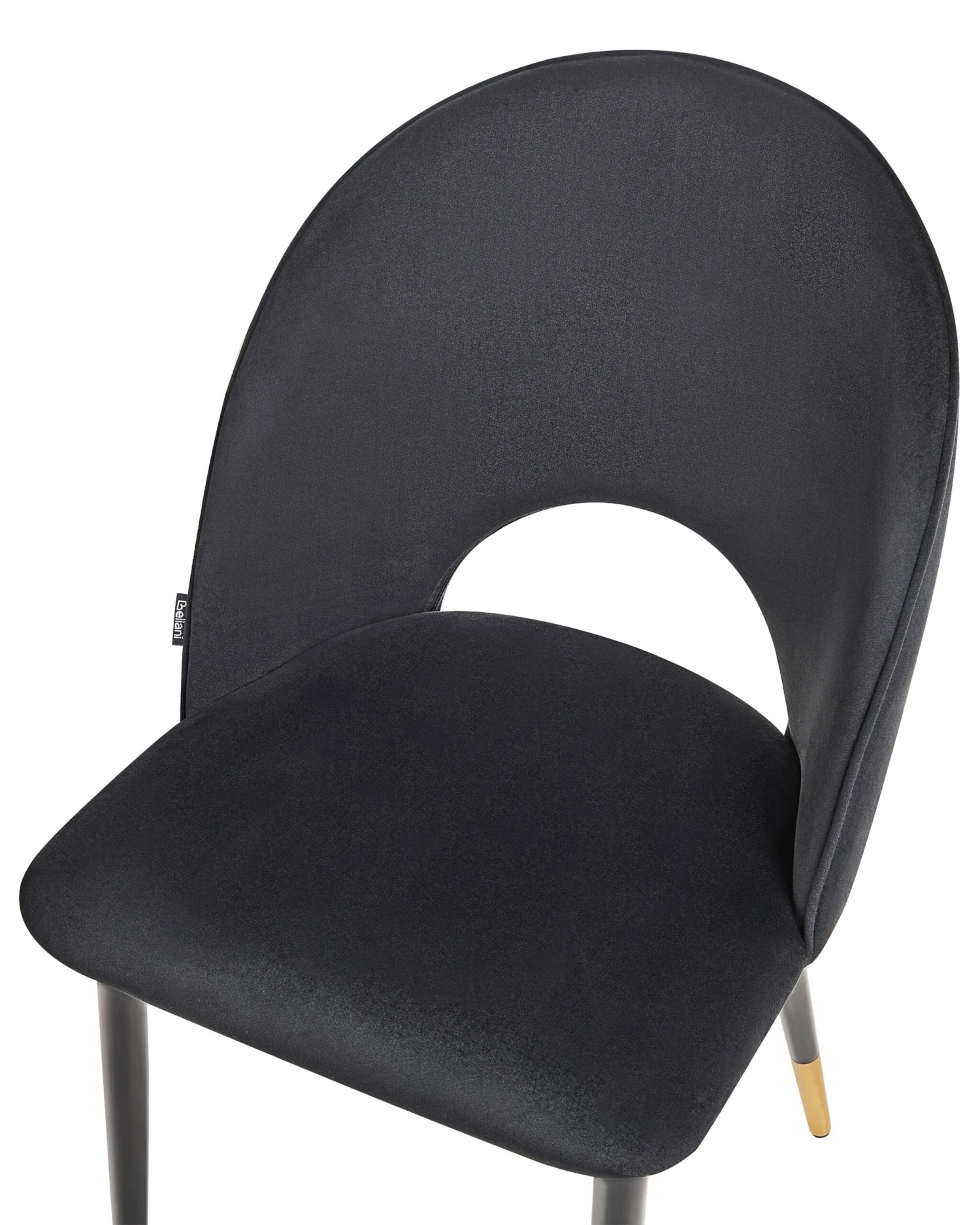 Set Di Due Sedie Da Pranzo Velluto Nero MAGALIA 12 Set Di Due Sedie Da Pranzo Velluto Nero MAGALIA - immagine 10